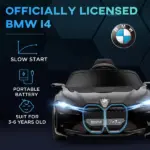 12V Kids Electric Ride On Car with Remote Control and Suspension, Black - Image 4