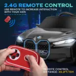 12V Kids Electric Ride On Car with Remote Control and Suspension, Black - Image 5