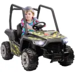 12V Kids Electric Ride On Car with Parent Remote, Suspension and LED Lights, Camouflage - Image 11