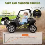 12V Kids Electric Ride On Car with Parent Remote, Suspension and LED Lights, Camouflage - Image 5