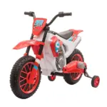 Aosom 12V Kids Electric Motorcycle Dirt Bike Battery-Powered Ride-On Off-road Street Bike Charging Battery Training Wheels Red - Image 11