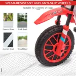 Aosom 12V Kids Electric Motorcycle Dirt Bike Battery-Powered Ride-On Off-road Street Bike Charging Battery Training Wheels Red - Image 7