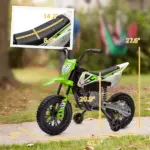 Qaba 12V Kids Electric Motorcycle with Twist Grip Throttle Training Wheels, Rear Suspension, Music for Aged 3-6 Years, Green - Image 3