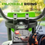 Qaba 12V Kids Electric Motorcycle with Twist Grip Throttle Training Wheels, Rear Suspension, Music for Aged 3-6 Years, Green - Image 7