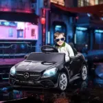 12V Kids Electric Ride-On, Black, Remote Control, Music, Lights, Dual Motors, for Children - Image 2