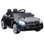 12V Kids Electric Ride-On, Black, Remote Control, Music, Lights, Dual Motors, for Children