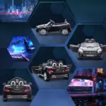 12V Kids Electric Ride-On, Black, Remote Control, Music, Lights, Dual Motors, for Children - Image 7