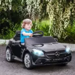 12V Kids Electric Ride-On, Black, Remote Control, Music, Lights, Dual Motors, for Children - Image 10