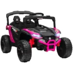 12V Kids Ride On Truck, Battery Powered Electric UTV Vehicle with Rear Suspension, Remote Control for 3-5 Years, Pink - Image 11