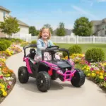 12V Kids Ride On Truck, Battery Powered Electric UTV Vehicle with Rear Suspension, Remote Control for 3-5 Years, Pink - Image 10