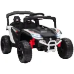 Qaba 12V Kids Ride On Truck, Battery Powered Electric UTV Vehicle with Rear Suspension, Remote Control for 3-5 Years, White - Image 11