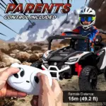 Qaba 12V Kids Ride On Truck, Battery Powered Electric UTV Vehicle with Rear Suspension, Remote Control for 3-5 Years, White - Image 5