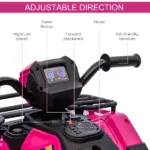 12V Pink Children's Battery Operated Car with Music LED Headlights for Ages 3-5 - Image 5