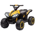 12V Quad ATV for Kids Yellow Dual Motors LED Lights Music Suspension System Ride On Car for 3-5 Years - Image 11