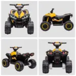 12V Quad ATV for Kids Yellow Dual Motors LED Lights Music Suspension System Ride On Car for 3-5 Years - Image 8