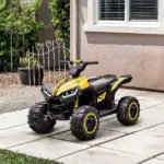 12V Quad ATV for Kids Yellow Dual Motors LED Lights Music Suspension System Ride On Car for 3-5 Years - Image 10