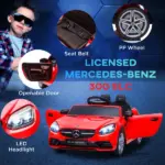 12V Red Ride-On for Boys and Girls, Remote Parent Control, Music, Lights, Dual Motors - Image 6