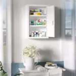 12 x 18 Inch Lockable Steel Wall Medicine Cabinet with 3 Tier Storage, White - Image 2