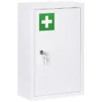 12 x 18 Inch Lockable Steel Wall Medicine Cabinet with 3 Tier Storage, White - Image 11