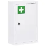 12 x 18 Inch Lockable Steel Wall Medicine Cabinet with 3 Tier Storage, White