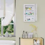 12 x 18 Inch Lockable Steel Wall Medicine Cabinet with 3 Tier Storage, White - Image 10