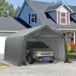 Outsunny 12x20 Carport Canopy, Heavy-Duty Waterproof Shelter, Reliable Protection for Vehicles - Image 2