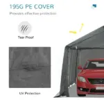 Outsunny 12x20 Carport Canopy, Heavy-Duty Waterproof Shelter, Reliable Protection for Vehicles - Image 4