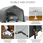 Outsunny 12x20 Carport Canopy, Heavy-Duty Waterproof Shelter, Reliable Protection for Vehicles - Image 5