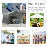 Outsunny 12x20 Carport Canopy, Heavy-Duty Waterproof Shelter, Reliable Protection for Vehicles - Image 7
