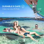 12x5ft Lily Pad Floating Mat with Drink Holders 3-Layer Portable Roll-Up Water Mat Float Dock for 2-3 People, Green - Image 4