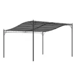 Outsunny 13' x 10' Outdoor Pergola Gazebo, Steel Patio Canopy with Weather-Resistant Fabric and Drainage Holes, Gray