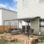 Outsunny 13' x 10' Outdoor Pergola Gazebo, Steel Patio Canopy with Weather-Resistant Fabric and Drainage Holes, Gray - Image 10