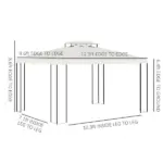 Outsunny 13 ft x 10 ft Patio Gazebo Outdoor Canopy Shelter with Double Vented Roof, Steel Frame for Lawn Backyard and Deck, Cream White - Image 3