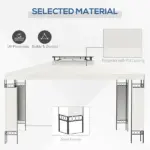 Outsunny 13 ft x 10 ft Patio Gazebo Outdoor Canopy Shelter with Double Vented Roof, Steel Frame for Lawn Backyard and Deck, Cream White - Image 5