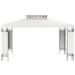 Outsunny 13 ft x 10 ft Patio Gazebo Outdoor Canopy Shelter with Double Vented Roof, Steel Frame for Lawn Backyard and Deck, Cream White - Image 7