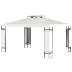 Outsunny 13 ft x 10 ft Patio Gazebo Outdoor Canopy Shelter with Double Vented Roof, Steel Frame for Lawn Backyard and Deck, Cream White - Image 9