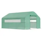 Outsunny 13' x 10' x 6.5' Tunnel Greenhouse Hoop House with Upgraded Galvanized Steel Frame and Large Windows, Green - Image 11