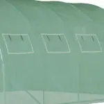 13 x 10 ft Walk In Tunnel Greenhouse with 2 Doors and 10 Mesh Windows, Green - Image 9