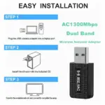 AC1300 Dual Band USB 3.0 WiFi Adapter 2.4GHz and 5GHz - Image 6