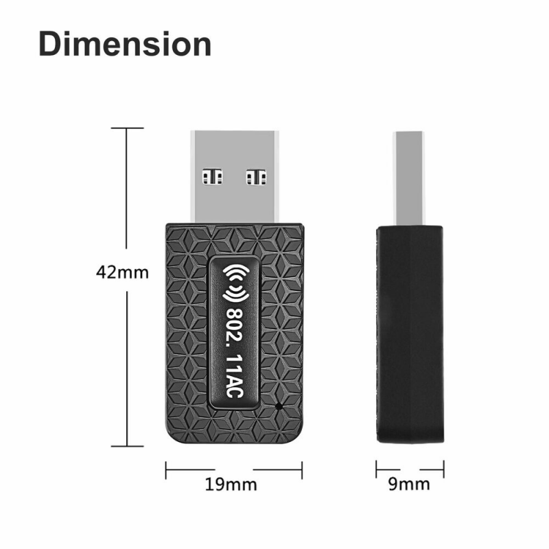 AC1300 Dual Band USB 3.0 WiFi Adapter 2.4GHz and 5GHz