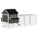 PawHut 137" Wooden Chicken Coop for 8-10 Chickens, Backyard, Dark Gray