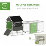 PawHut 137" Wooden Chicken Coop for 8-10 Chickens, Backyard, Dark Gray - Image 5