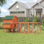 PawHut 136.5 Inch Wooden Chicken Coop for 8-10 Chickens Gray - Image 2
