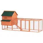 PawHut 136.5 Inch Wooden Chicken Coop for 8-10 Chickens Gray - Image 11