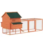 PawHut 136.5 Inch Wooden Chicken Coop for 8-10 Chickens Gray