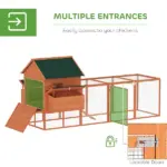 PawHut 136.5 Inch Wooden Chicken Coop for 8-10 Chickens Gray - Image 5