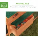 PawHut 136.5 Inch Wooden Chicken Coop for 8-10 Chickens Gray - Image 6
