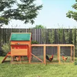 PawHut 136.5 Inch Wooden Chicken Coop for 8-10 Chickens Gray - Image 8
