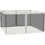 Outsunny 13x13 Gazebo with Netting, Canopy Tents with Zippers, black rings, polyester, Washable, (Sidewall Only) Black