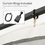 Outsunny 13x13 Gazebo with Netting, Canopy Tents with Zippers, black rings, polyester, Washable, (Sidewall Only) Black - Image 5